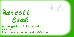 marcell csak business card